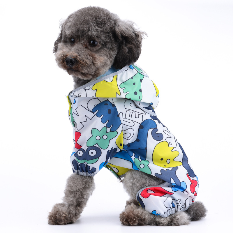 Dog Raincoat - Dog raincoat, four-legged waterproof full-cover clothing
