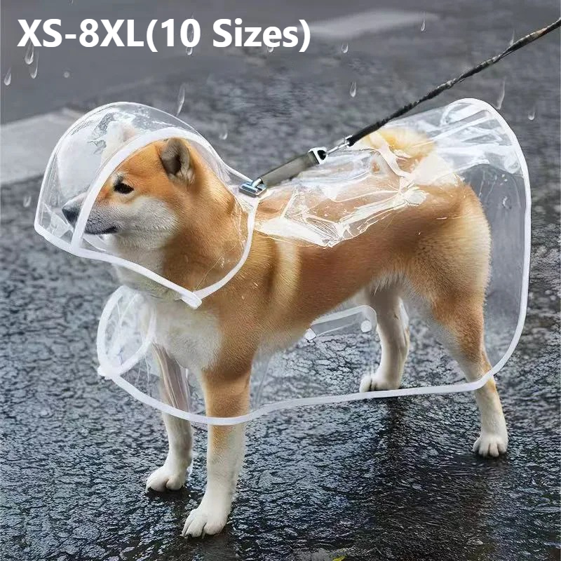 Dog Raincoat - XS-8XL Pet Raincoat Transparent Dog Raincoat