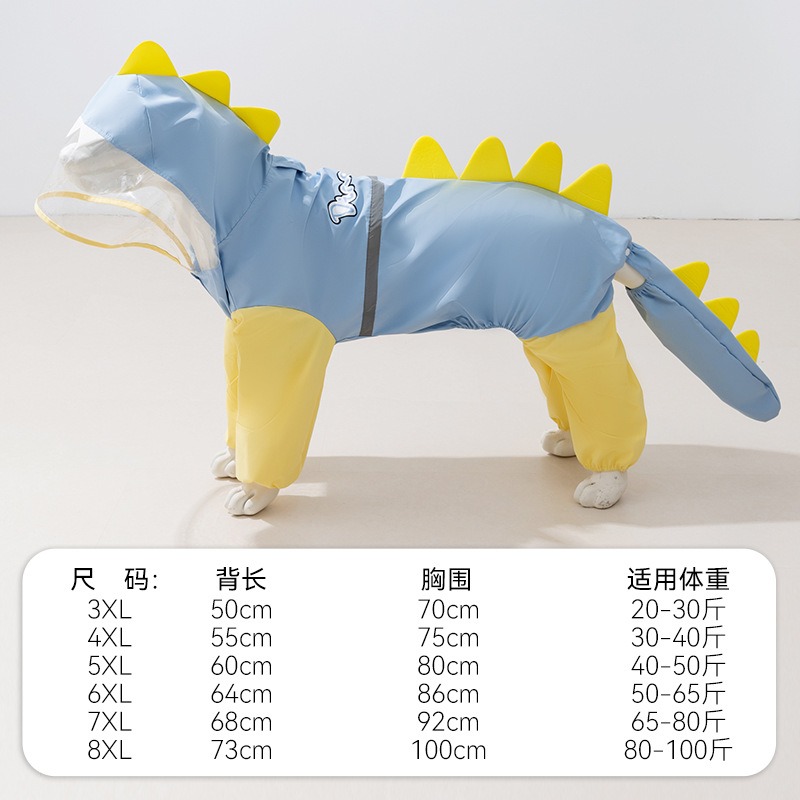 Large Dog Dinosaur Raincoat Go - đánh giá và giá Dog Raincoat